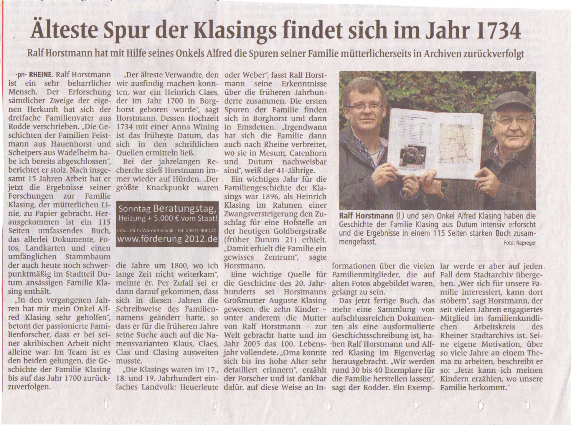 Hofgeschichte Klasing